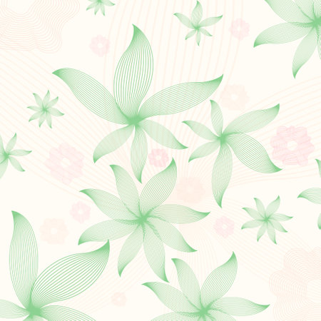 floral pattern with stylized flowers and leaves. Vector illustration.のイラスト素材