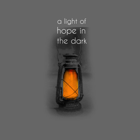 illustration of an old rusty kerosene lamp with text.lantern with lite lightのイラスト素材