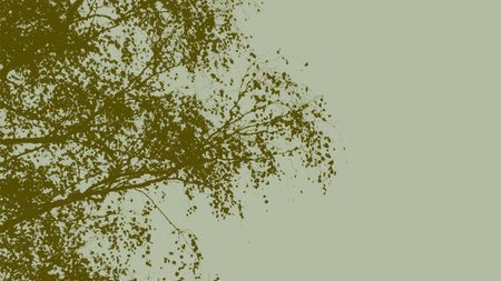 tree branches on a green background in grunge style, vector illustrationのイラスト素材