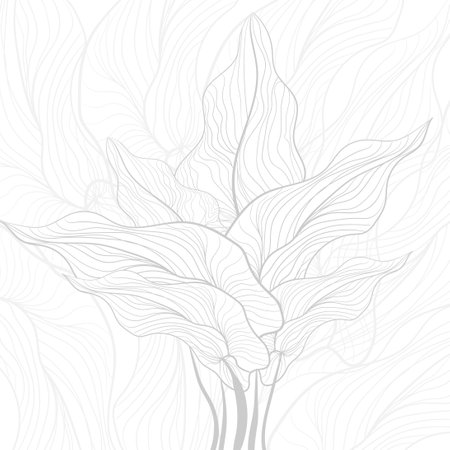 Floral monochrome background with lily flower. Vector illustration.のイラスト素材