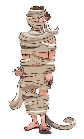  Lazarus that was dead came forth, bound hand and foot with graveclothes: and his face was bound about with a napkin.のイラスト素材