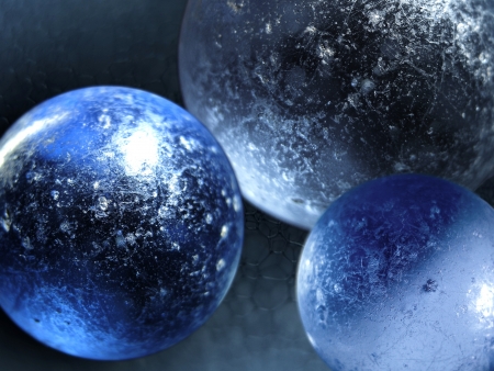 three ice spheresの写真素材