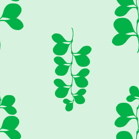 Green branches on a green background. Seamless pattern.の写真素材