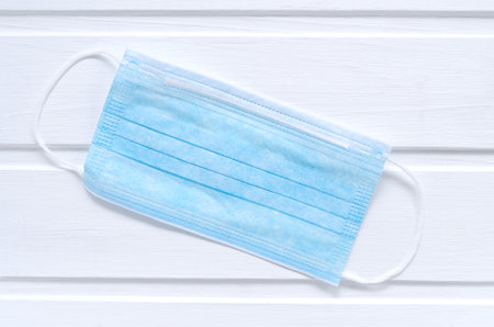 medical surgical flu illness protective mask textile filter isolated with clipping path over white...