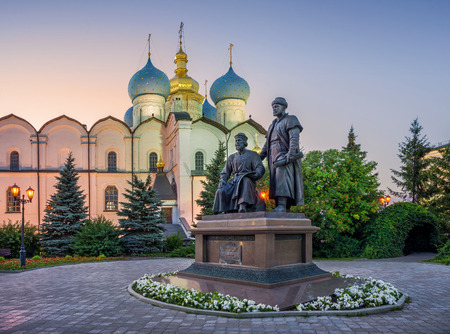 Cathedral of the Annunciation and Monument to the architects of the Kazan Kremlinのeditorial素材