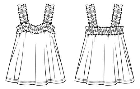 Woman blouse sketch, blouse CAD, top sketch for woman, blouse drawing, woman clothes sketch, woman appeal, top CAD, wrapped blouse sketch, top technical drawing, female flatのイラスト素材