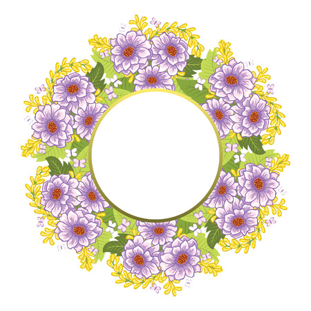 Greeting card, invitation, banner.  Frame for your text with floral background .Vector illustration.のイラスト素材