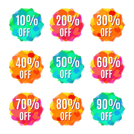 Set of nine  original discount price tags designs . Shopping, gifts, sales, advertising, price tags...