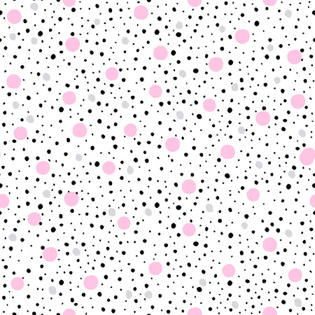 Vector seamless trendy modern dry brush spot pattern. Hand drawn artistic pattern.のイラスト素材