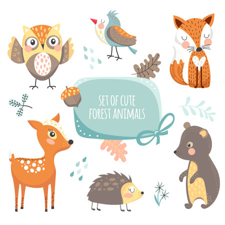 Forest animals collectionのイラスト素材