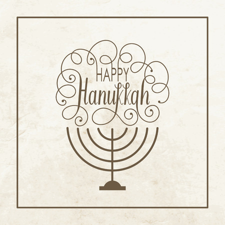 Happy Hanukkah card with  letterning.のイラスト素材