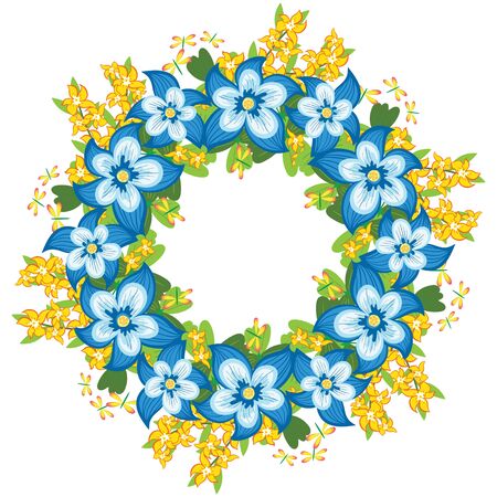 Greeting card, invitation, banner.  Frame for your text with floral background .Vector illustration.のイラスト素材