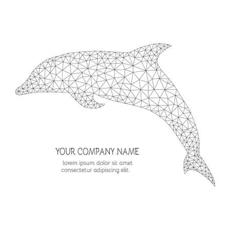 Vector abstract creative business card template with a triangular pattern in the form of an animalのイラスト素材