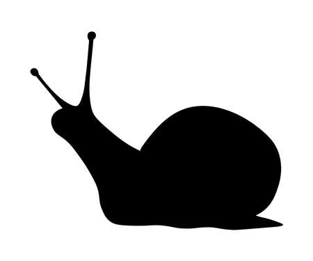 black silhouette of a snailのイラスト素材