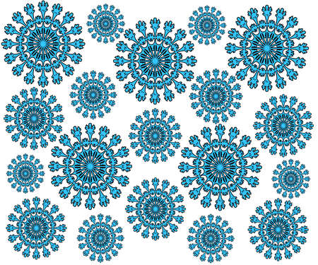 pattern of ethnic-style circles similar to snowflakesのイラスト素材