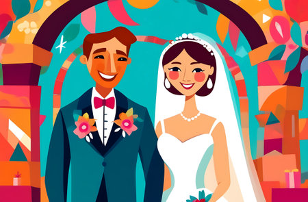 bride and groom, wedding,bright abstractionの素材
