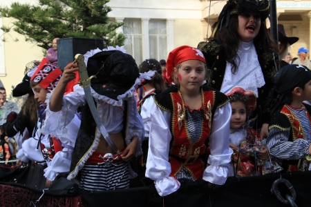 Pafos, Cyprus - March 16, 2013 - Children. Annual Carnival Procession.のeditorial素材