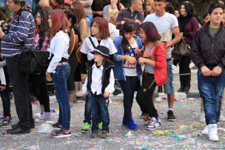 Pafos, Cyprus - March 16, 2013 - Children. Annual Carnival Procession.のeditorial素材