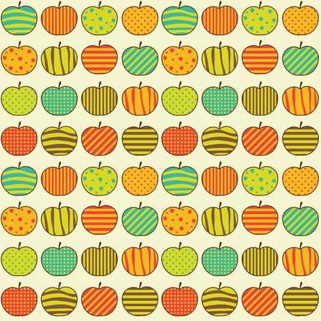 Seamless retro pattern with applesのイラスト素材