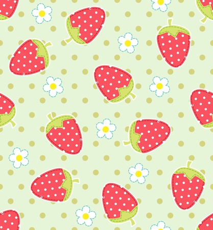 Seamless vector strawberry patternのイラスト素材