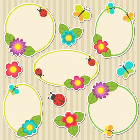 Frames with flowersのイラスト素材