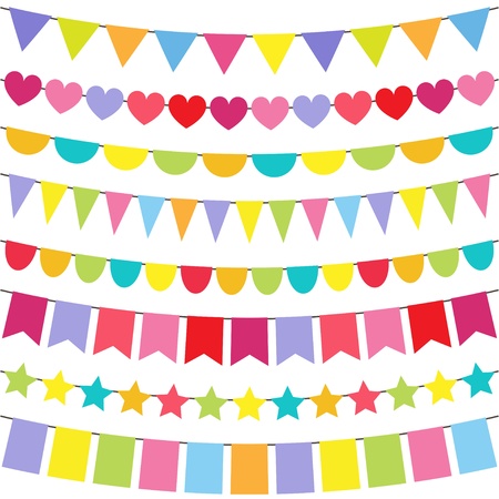 Vector colorful and bright bunting setのイラスト素材