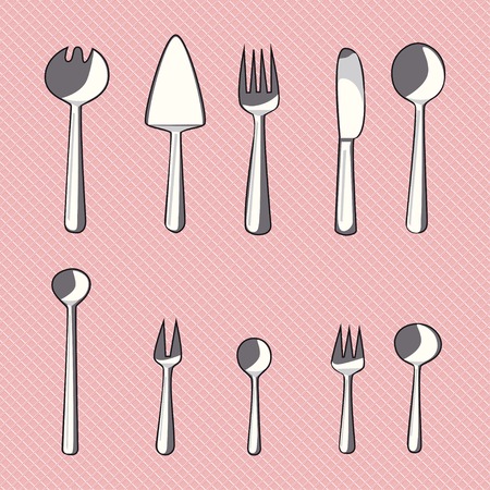 Vector set of catlery icons for your designのイラスト素材
