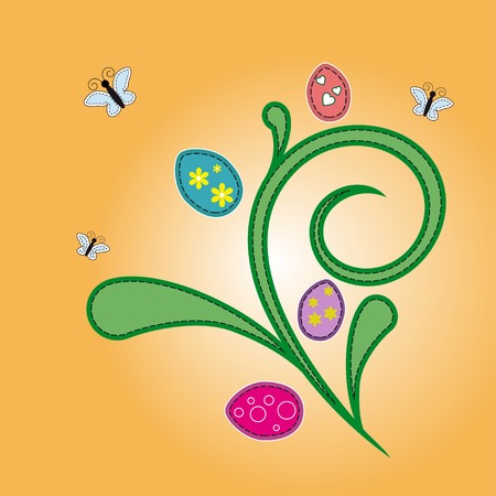 Vector colorful easter decoration for your design.のイラスト素材