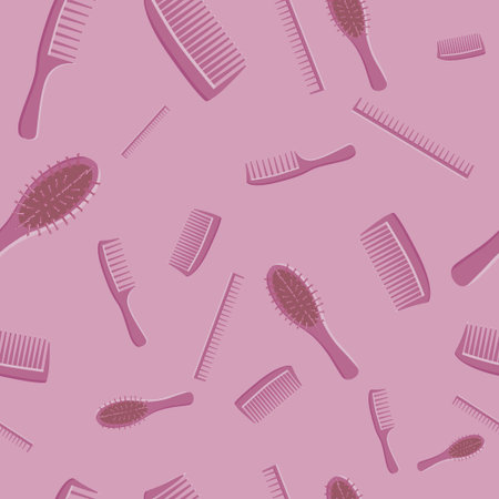 Vector Seamless pattern. Combs on pink. EPS 8のイラスト素材