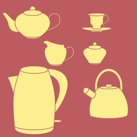 Tea set  Vector illustration  のイラスト素材