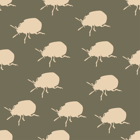 Seamless pattern with colorado beetleのイラスト素材