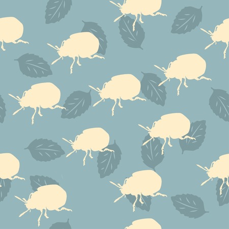 Seamless pattern with colorado beetleのイラスト素材
