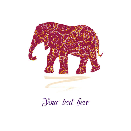 Original beautiful card with elephant. Vector illustrationのイラスト素材