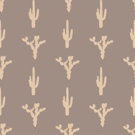 seamless pattern with silhouette of cactusのイラスト素材
