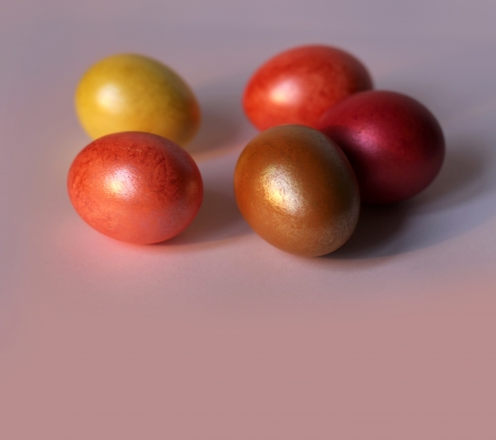 Easter card, Easter eggs, Retro spring backgroundの写真素材