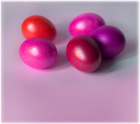 Easter card, Easter eggs, Retro spring backgroundの写真素材