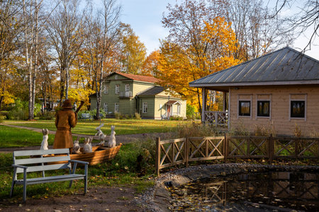 Chudovo, Russia - October 08, 2022: Museum estate Chudovskaya Luka of the poet NA Nekrasovのeditorial素材