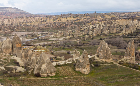 Cappadocia, Mountain landscape near the town Goreme, Turkeyのeditorial素材