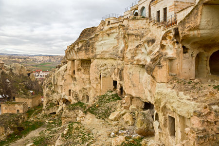 Old cave town in Cavusin, Cappadocia, Turkeyのeditorial素材