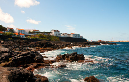 Town San Rock on an ocean coast, island Pikoの写真素材