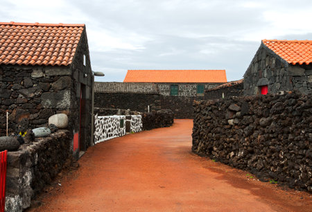 Typical village of the Azores, island Picoの写真素材