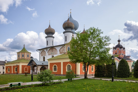 Assumption Cathedral and Church of the Exaltation of the Holy Cross of the Tikhvin Monastery of the...