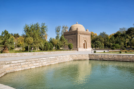 Samanid mausoleum in Bukhara, Uzbekistanの写真素材