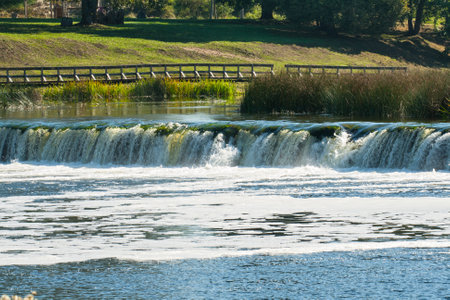 Ventas Rumba on the river Venta in Latvia the widest waterfall in Europeの写真素材