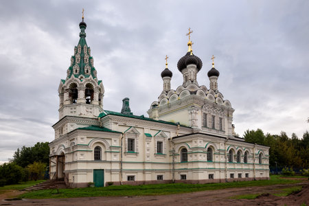Church of the Holy Trinity. Temple on Parusinka. Ivangorod, Leningrad region, Russiaの写真素材