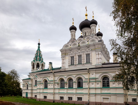 Church of the Holy Trinity. Temple on Parusinka. Ivangorod, Leningrad Oblast, Russiaの写真素材