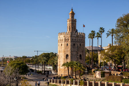 Seville, Spain - February 19, 2026: Torre del Oro or Golden Tower in Seville
