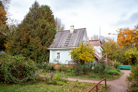 Melikhovo, Moscow Region, Russia - October 13, 2024: A. P. Chekhov State Literary and Memorial Museum-Reserve. The wing in the garden where the play "The Seagull" was writtenのeditorial素材