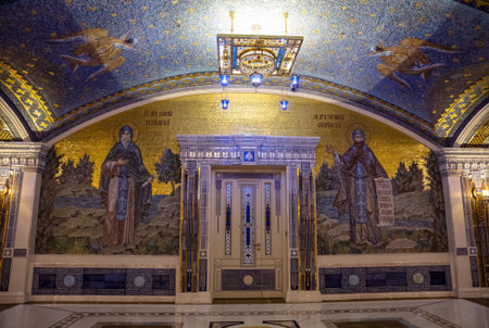 Park Patriot, Moscow region, Russia - May 17, 2021: Main Cathedral of Russian Armed Forces, interior...