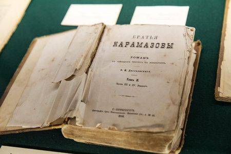 Staraya Russa, Russia - October 14, 2022: The second volume of the first lifetime edition of F.M....